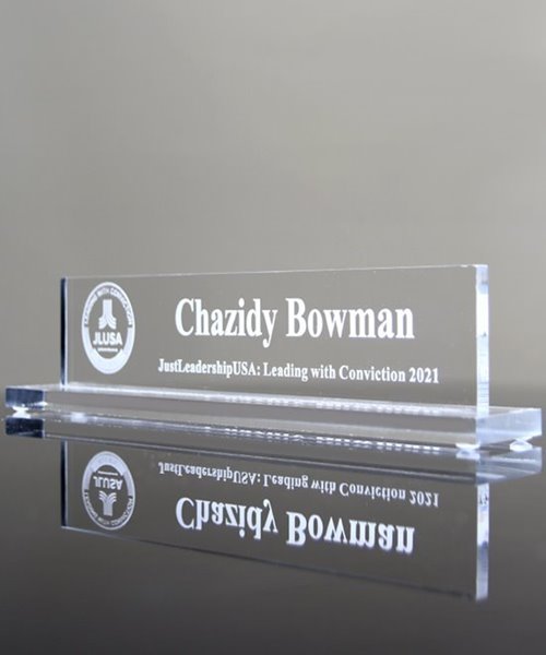 Custom 10"x 2" Acrylic Desk Name Plate Logo Printed Lucite Block Display Acrylic Plexiglass Blocks with Base